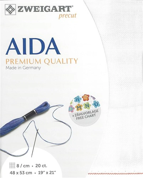 Precut Zweigart Aida Extra Fne 20 Count - Antique White