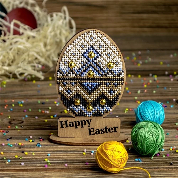 Egg Bead embroidery Kit On Wood