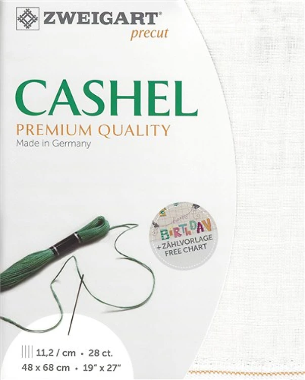 Precut Zweigart Cashel 28 Count - Antique White