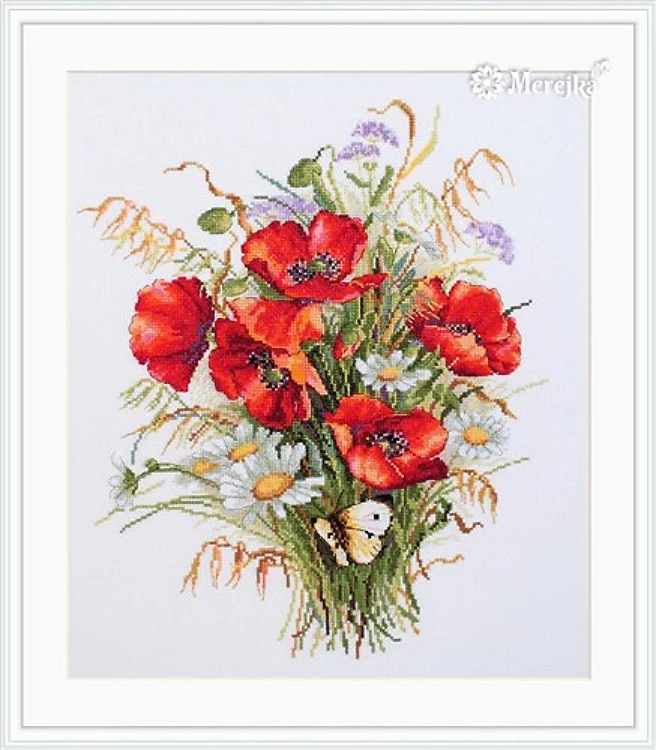 Poppies And Oats Cross Stitch Kit