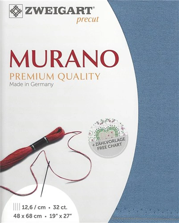 Precut Zweigart Murano 32 Count - Colonial Blue