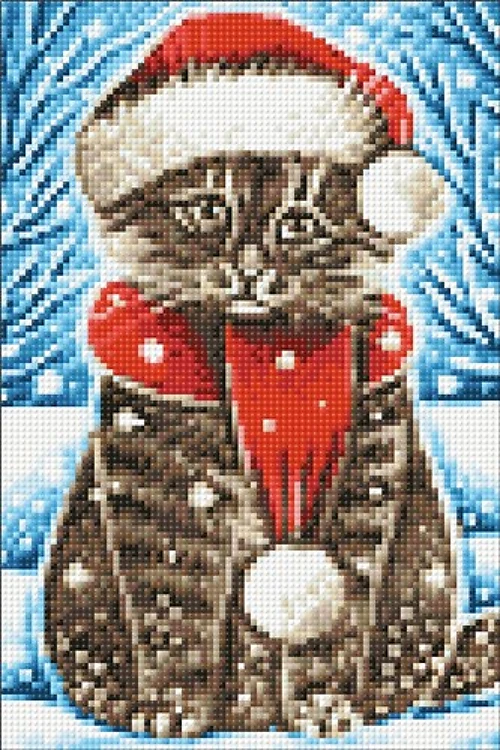 Christmas Cat Diamond Painting Kit