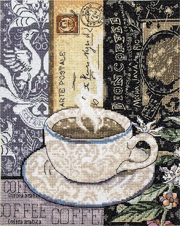 Lion Coffee Cross Stitch Kit