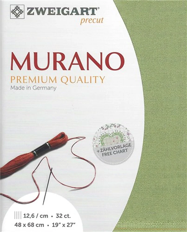 Precut Zweigart Murano 32 Count - Olive
