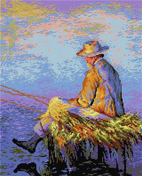 Needlepoint, Canvas For Halfstitch W/O Yarn - Fisherman