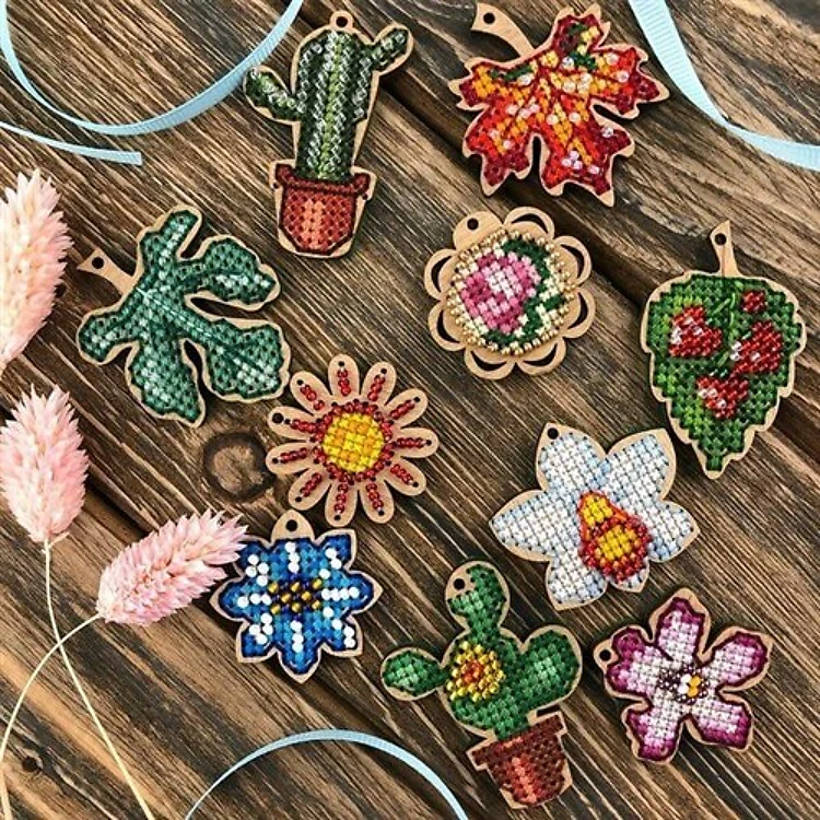Floral Blanks For Embroidery On Wood