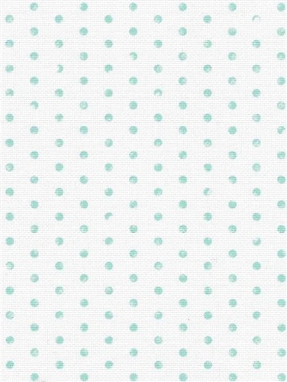 Designer Printed AIDA Canvas 18 Ct Green Polka Dots On White