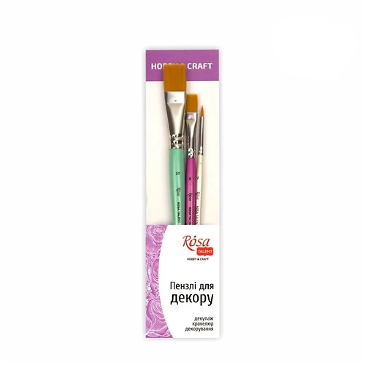 Rosa Studio Paint Brush Set N2 - FOR DECOR Synthetic Round And Flat