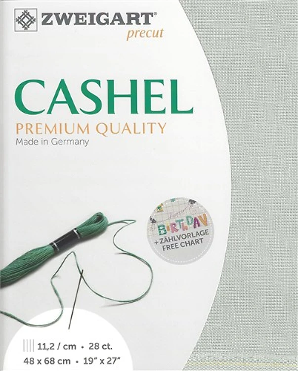 Zweigart Precut Cashel 28 Count - Confederate Gray