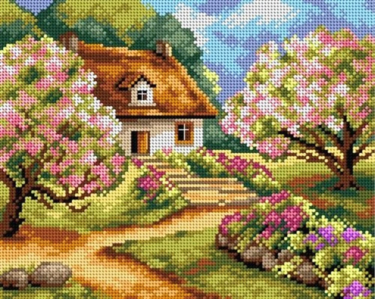 Needlepoint, Canvas For Halfstitch W/O Yarn Spring Road