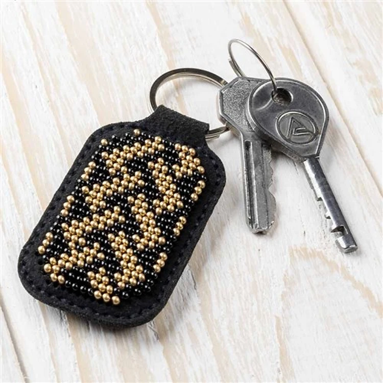 Key Ring Bead Embroidery Kit On Artificial Leather