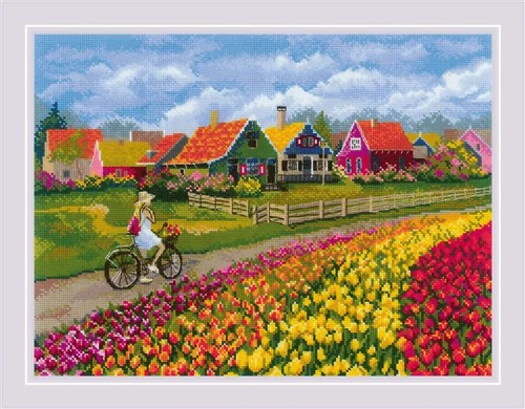 Tulip Field Cross Stitch Kit