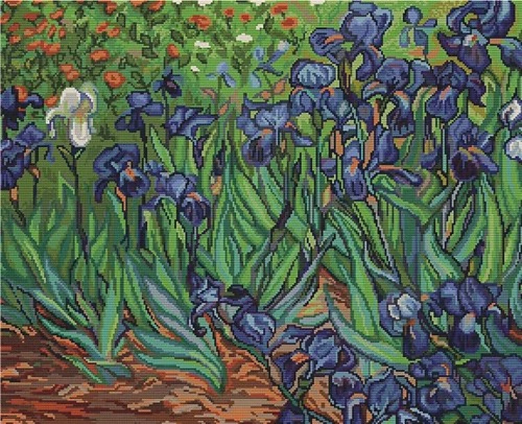 Van Gogh Irises Cross Stitch Kit