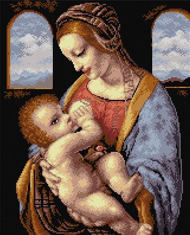 Needlepoint, Canvas For Halfstitch W/O Yarn Leonardo Da Vinci - Madonna Litta