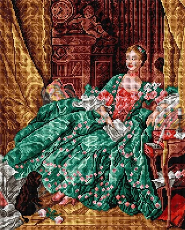 Madame de Pompadour - Needlepoint, Canvas For Halfstitch W/O Yarn