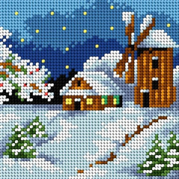 Needlepoint, Canvas For Halfstitch W/O Yarn Four Seasons - Winter