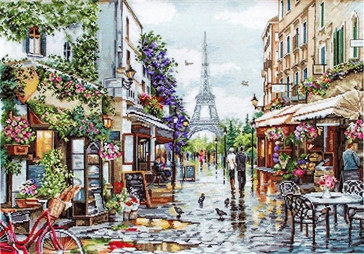 Paris In Flowers Cross Stitch Kit