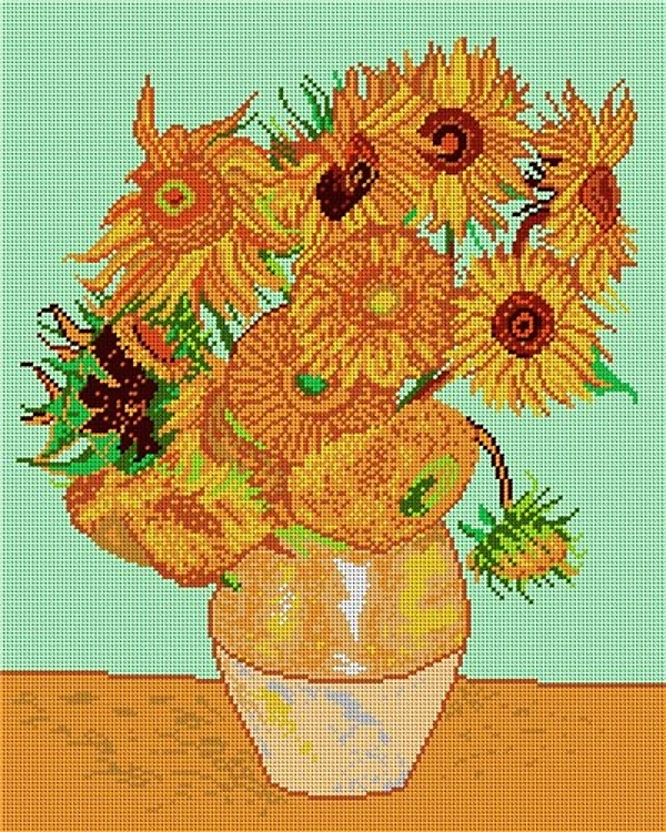 Needlepoint, Canvas For Halfstitch W/O Yarn - Sunflowers