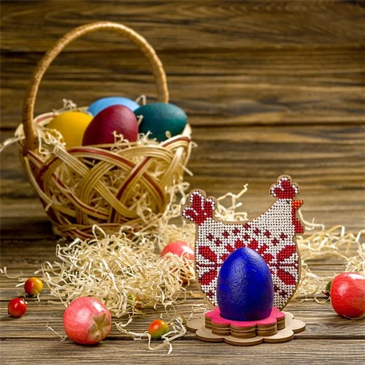 Hen Beadwork Kit On Wood