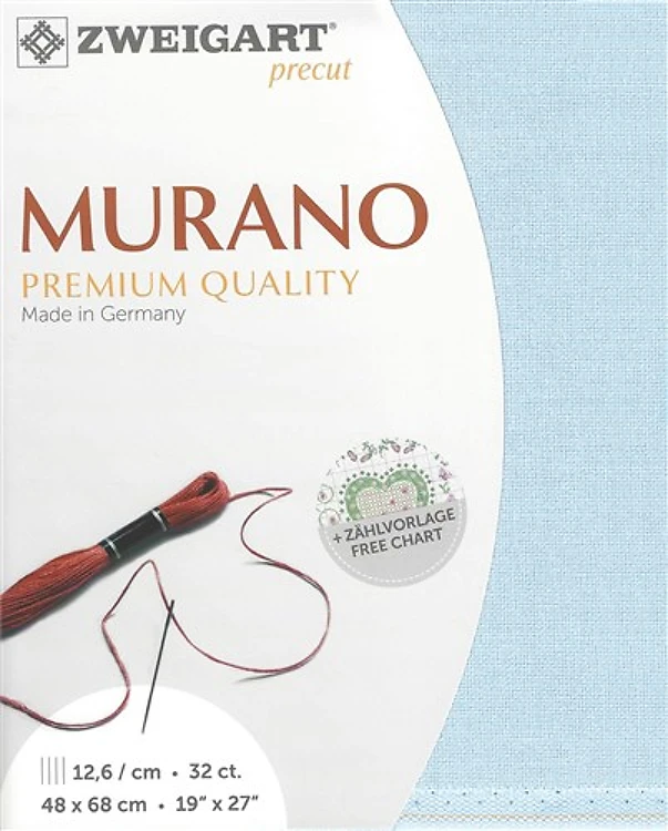 Precut Zweigart Murano 32 Count - Light Blue