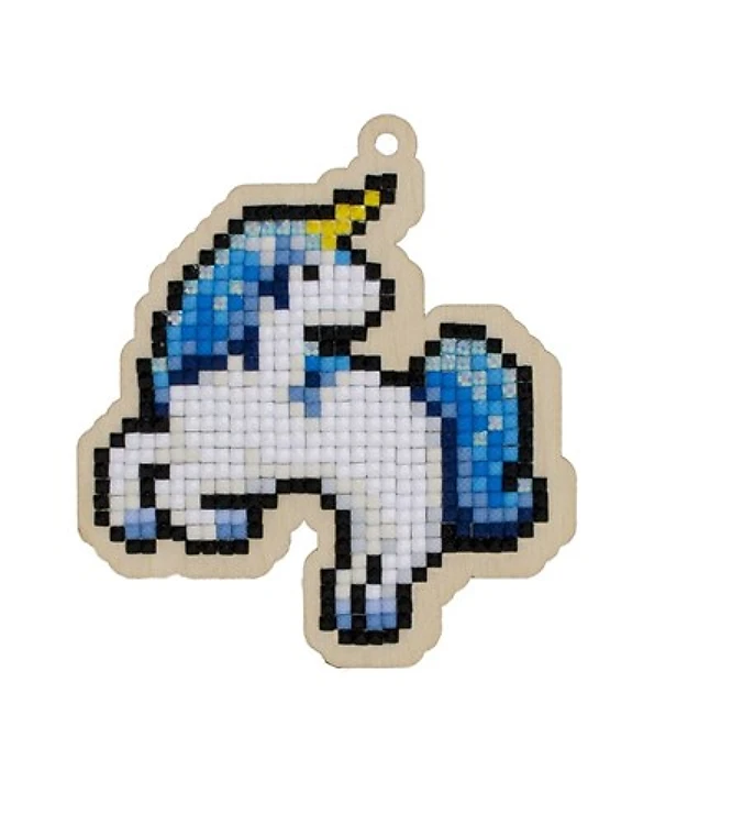 Blue Unicorn Diamond Painting On Plywood Kit