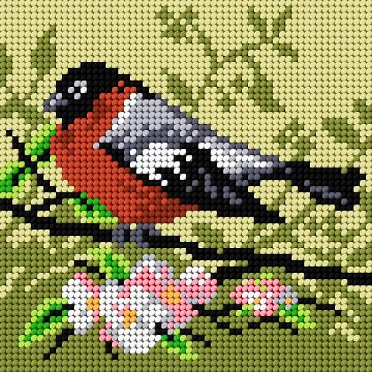 Needlepoint Canvas For Halfstitch W/O Yarn - On A Branch Of Apple Tree