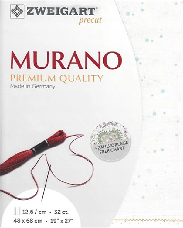 Precut Zweigart Murano Splash - Antique White Mint Splash