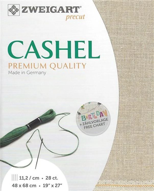 Precut Zweigart Cashel 28 Count Flax
