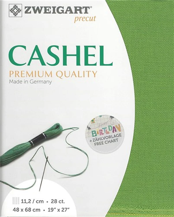 Precut Zweigart Cashel 28 Count - Grass Green