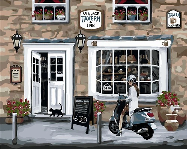 Paint By Numbers Kit - Girl Near The Inn