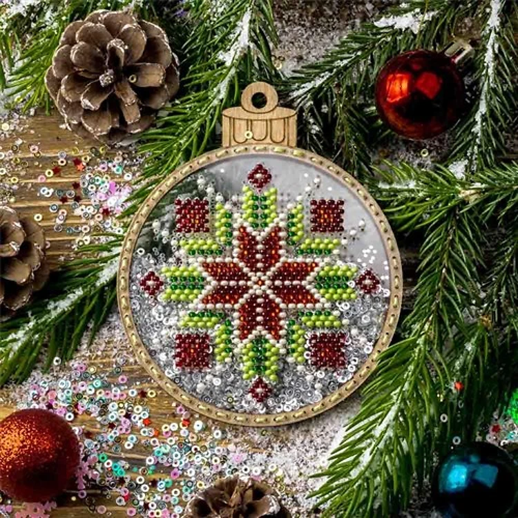Beadwork Ornament On Plastic Base
