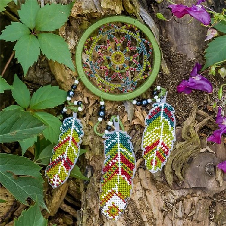 Beadwork Dreamcatcher On Plastic Base