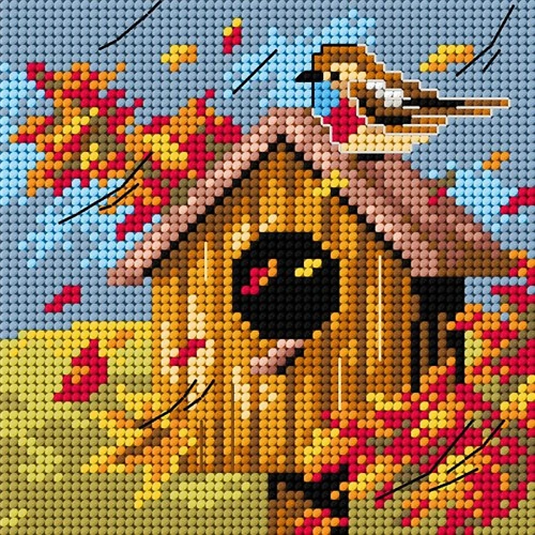 Needlepoint Canvas For Halfstitch W/O Yarn Four Seasons - Autumn
