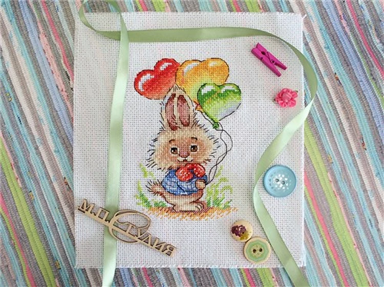 Bunny With Balloons Cross Stitch Kit