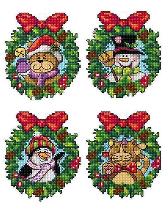 Christmas Wreaths Cross Stitch Kit