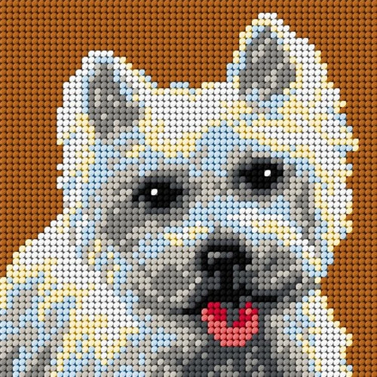 Needlepoint Canvas For Halfstitch W/O Yarn West Highland White Terrier