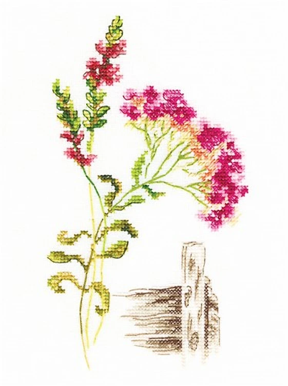 Bloomy Herbs Cross Stitch Kit