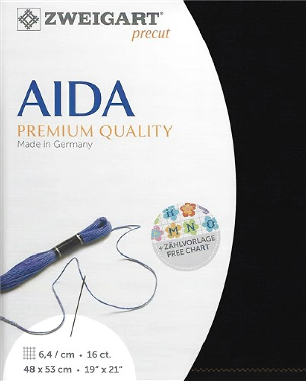 Precut Zweigart Aida - Black