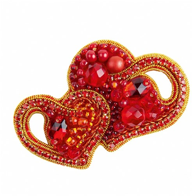 Hearts Beadwork Brooch Kit
