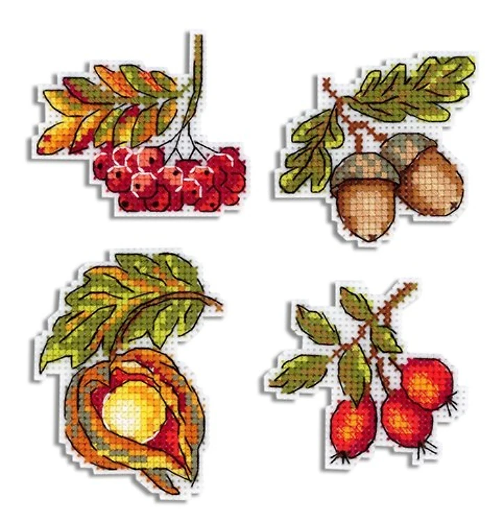 Autumn Gifts Magnets Cross Stitch Kit