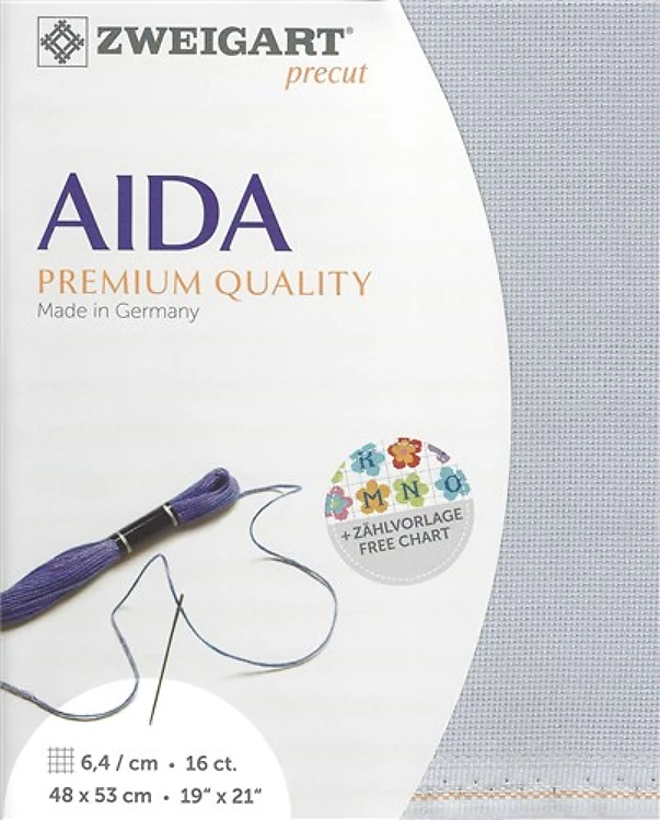 Precut Zweigart Aida Steel-Grey