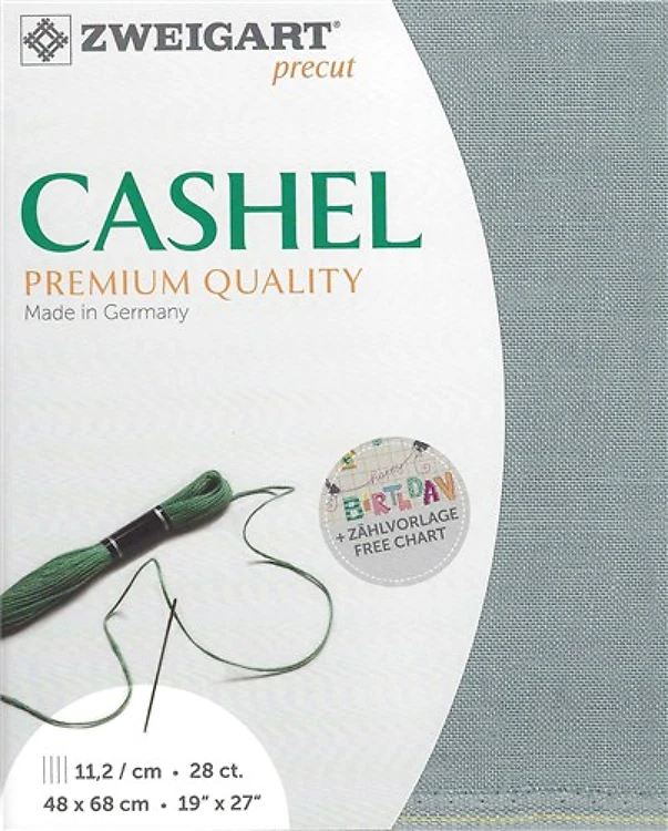 Precut Zweigart Cashel 28 Count - Pearl Gray