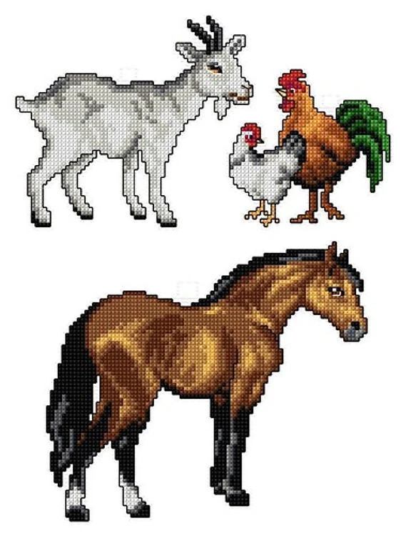 Farm Animals Cross Stitch Kit