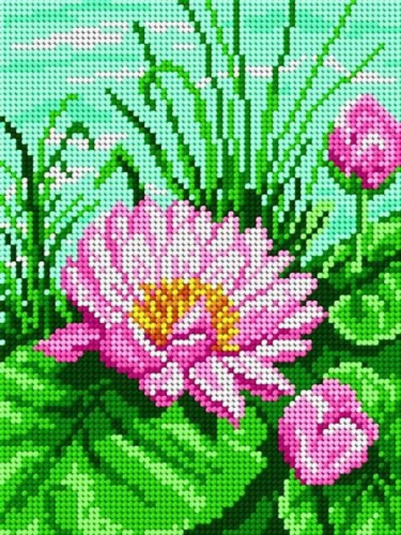Needlepoint Canvas For Halfstitch W/O Yarn - Water Lily