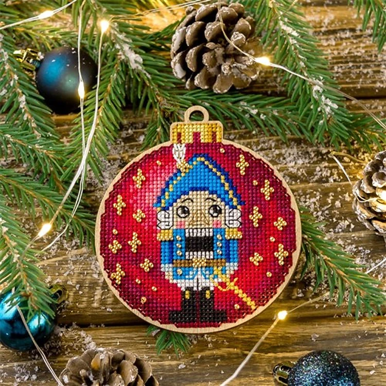 Cross Stitch Kit On Wood Nutcracker