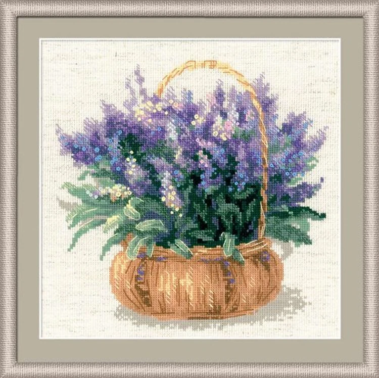 French Lavender Cross Stitch Kit