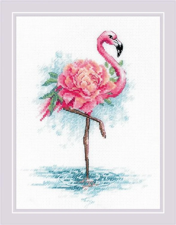Blooming Flamingo Cross Stitch Kit
