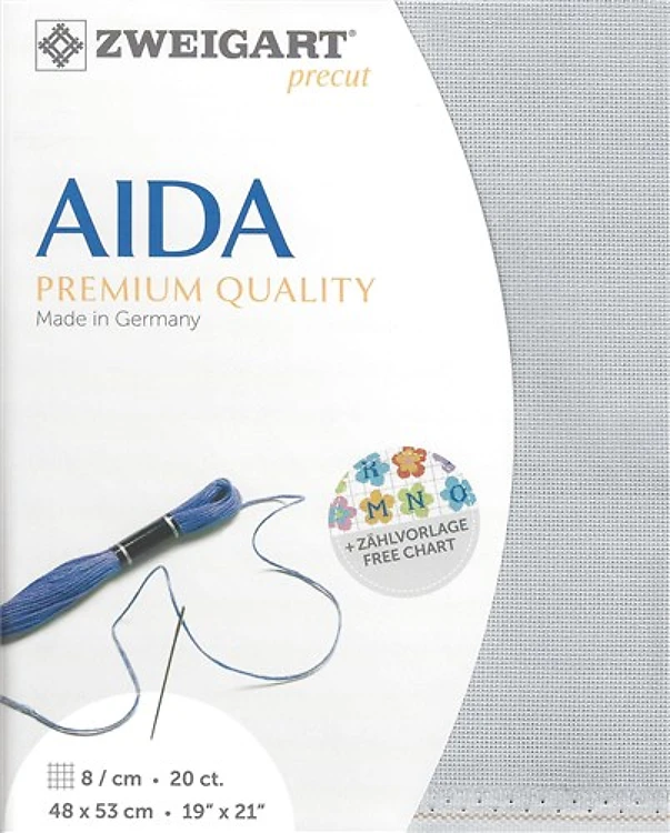 Precut Zweigart Aida Extra fFine 20 Count Pearl Grey