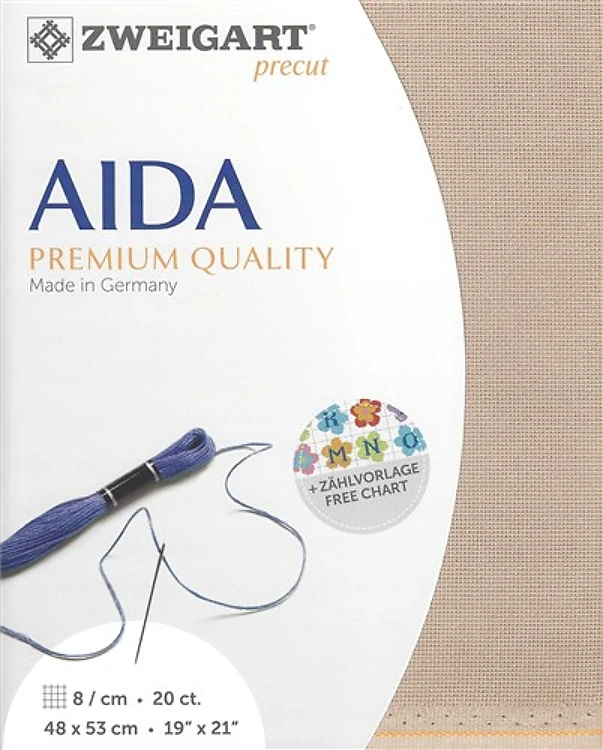 Zweigart Precut Aida Extra Fine 20Count Nougat