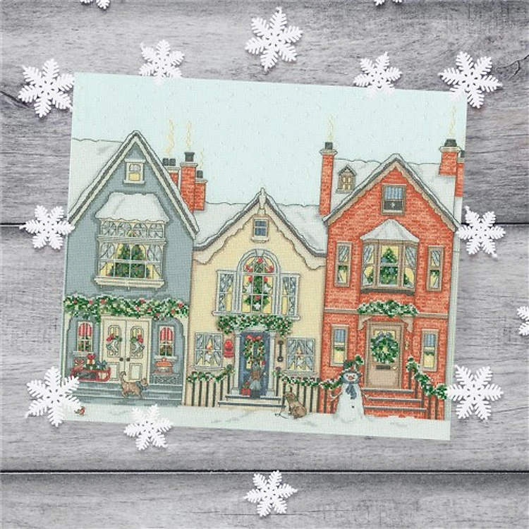 Snowy Street Cross Stitch Kit